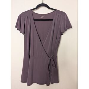 LOFT Soft Wrap Shirt Y2K Fairy Bell Sleeves Sz. S